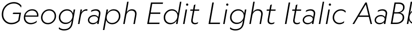Geograph Edit Light Italic font