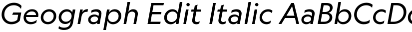 Geograph Edit Italic font