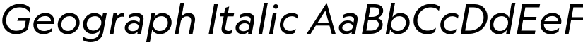 Geograph Italic font