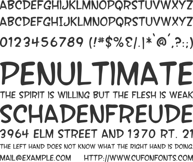 SF Wonder Comic font preview