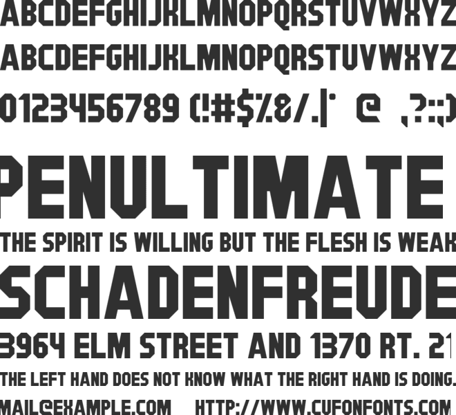 Signwood font preview