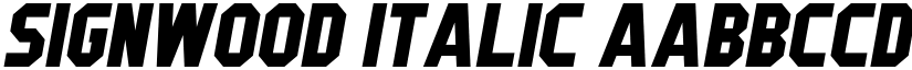 Signwood Italic font