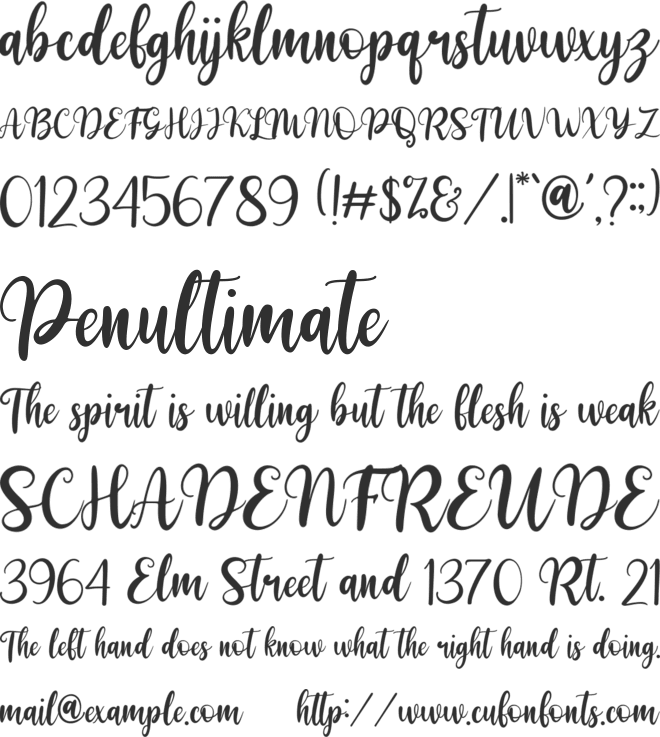 Millaysia font preview