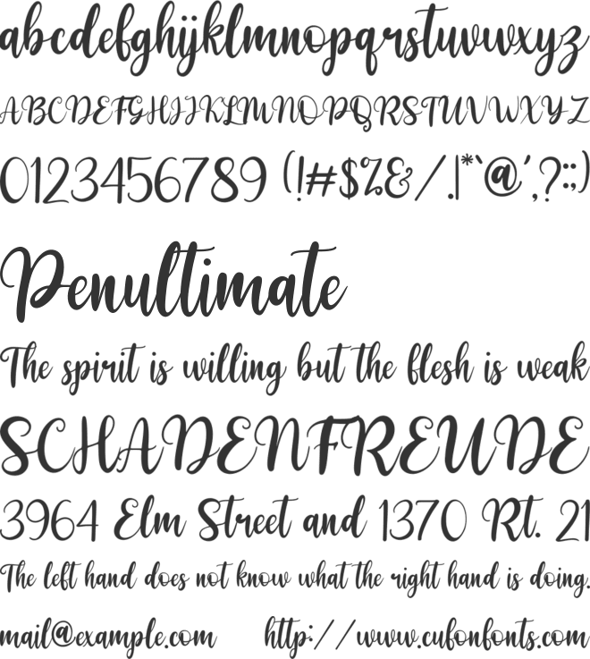Millaysia font preview