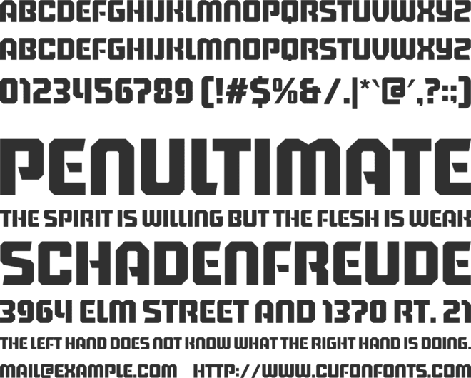 Running Back font preview