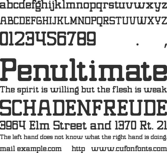 Bralwood font preview