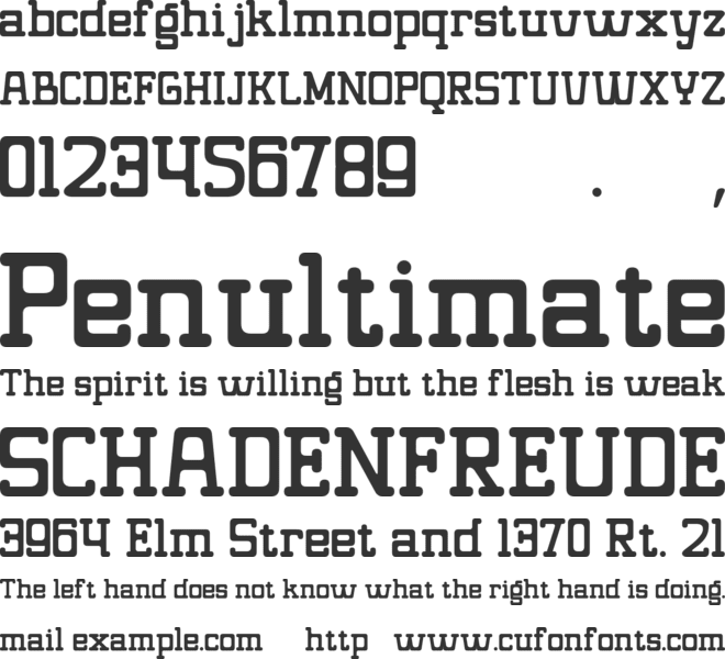 Bralwood font preview
