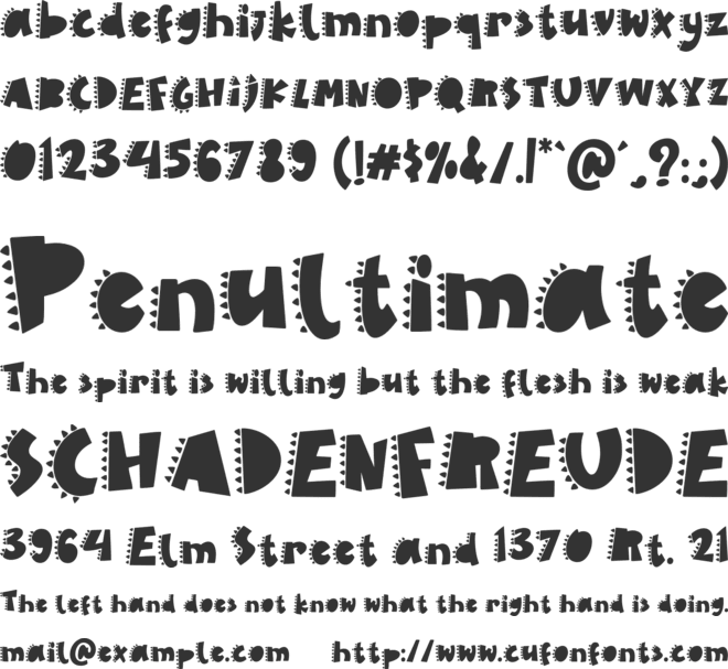 Dino Roar font preview