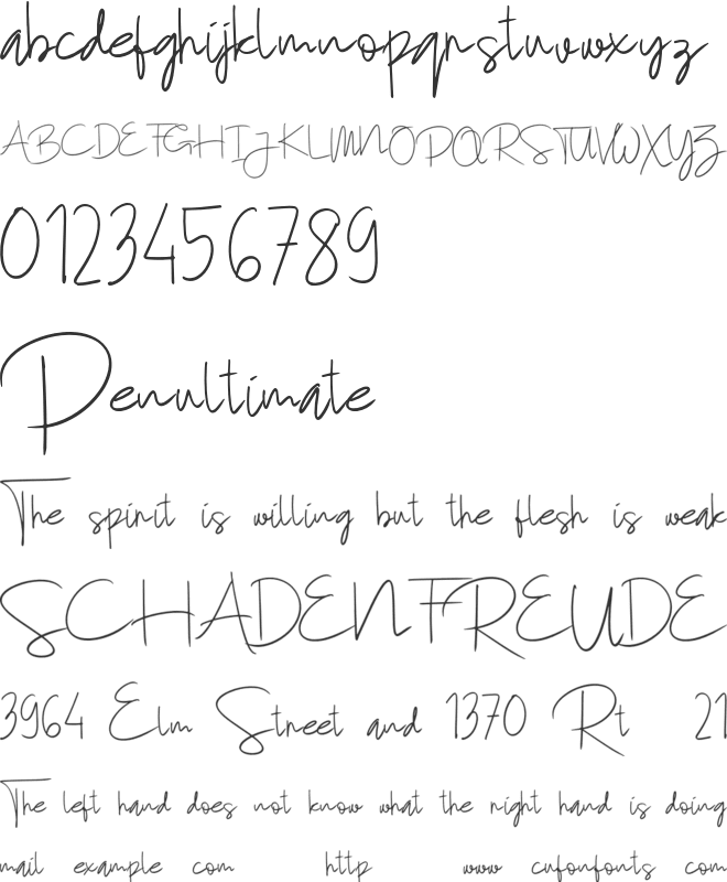 Kemanala Personal Use font preview