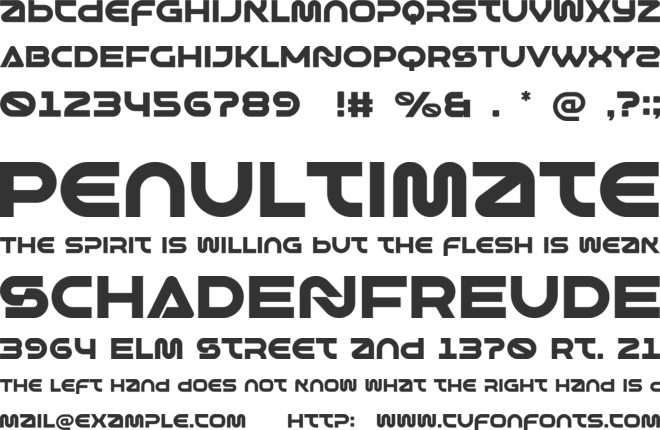 Alphacorsa font preview