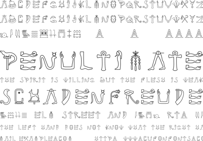 Hieroglike font preview