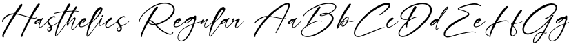 Hasthelics Regular font