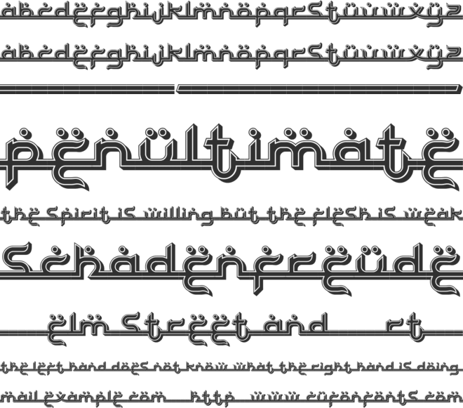 Bayram 3D Filled font preview