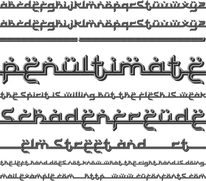 Bayram 3D Filled font preview