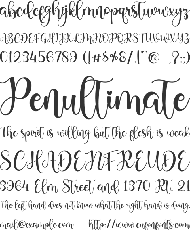 Mister Valentine font preview