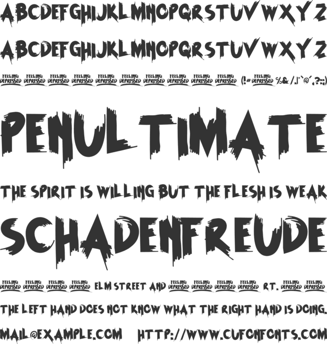 FEELING DEPRESSED font preview