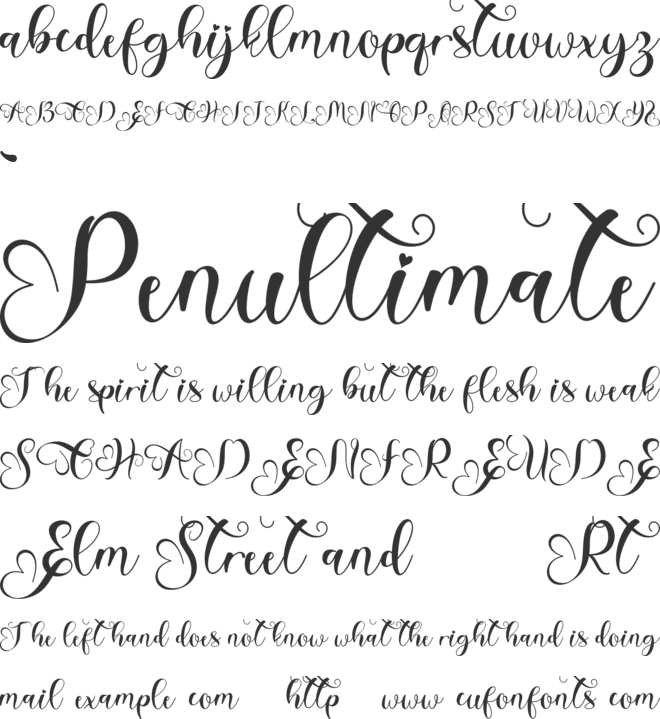 Amalia Valentine font preview