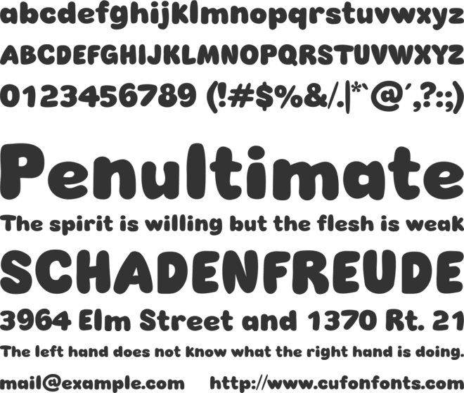 Sweetie Bubble Gum font preview