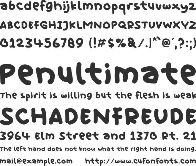 Sanurumi Handwritten font preview