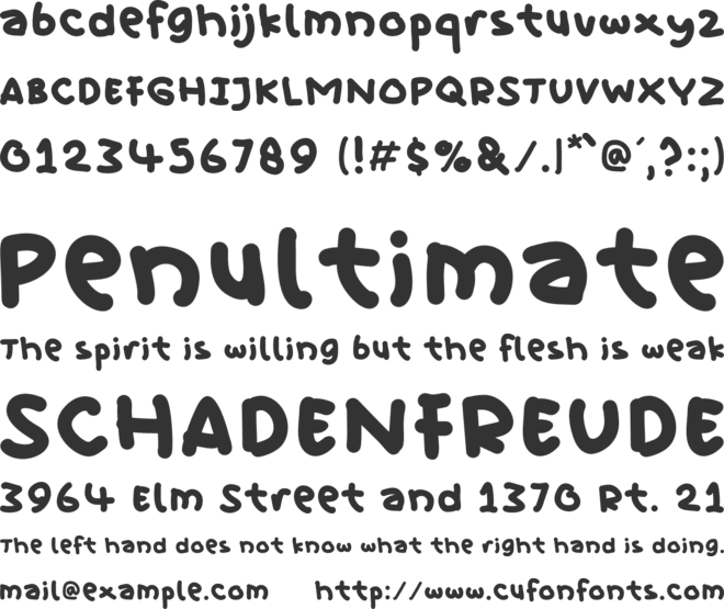 Sanurumi Handwritten font preview