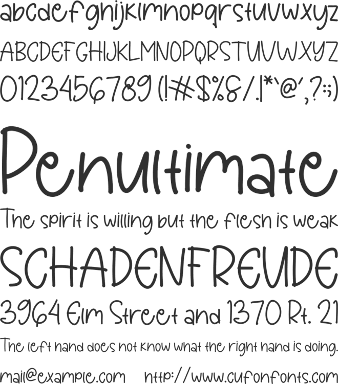 Handmade Notes font preview