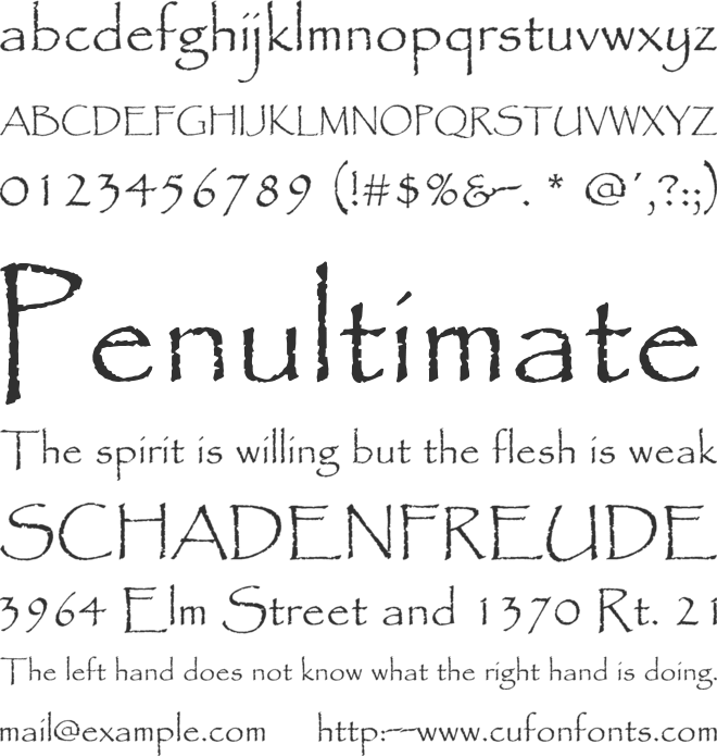 Gothic font preview