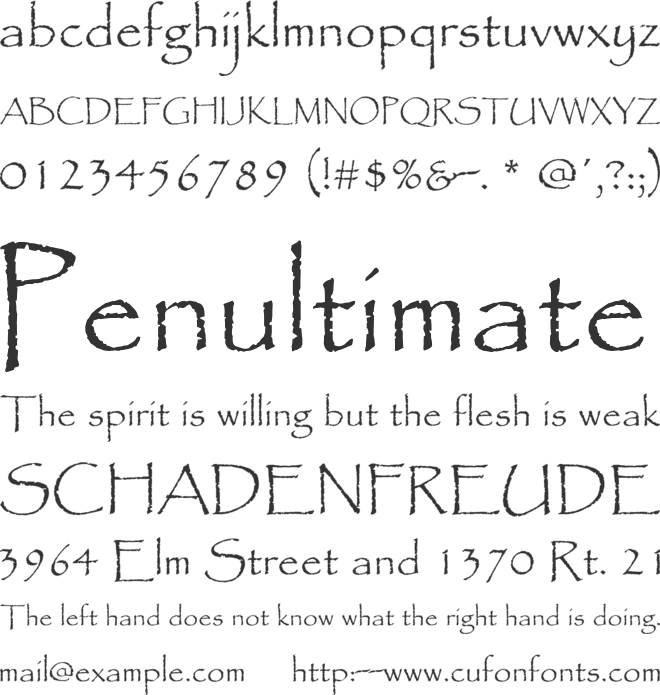Gothic font preview