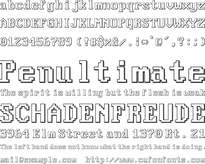 Good Old DOS 3D font preview