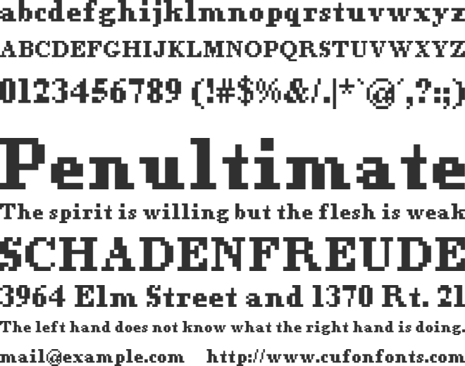Pixel Times font preview