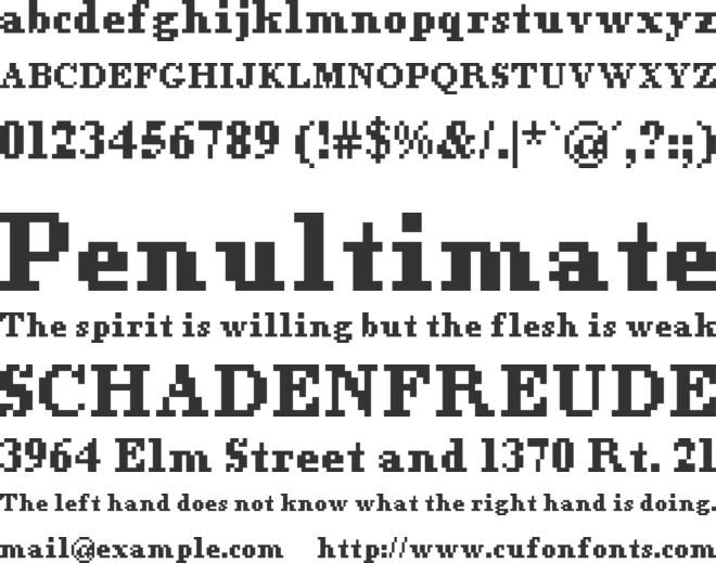 Pixel Times font preview