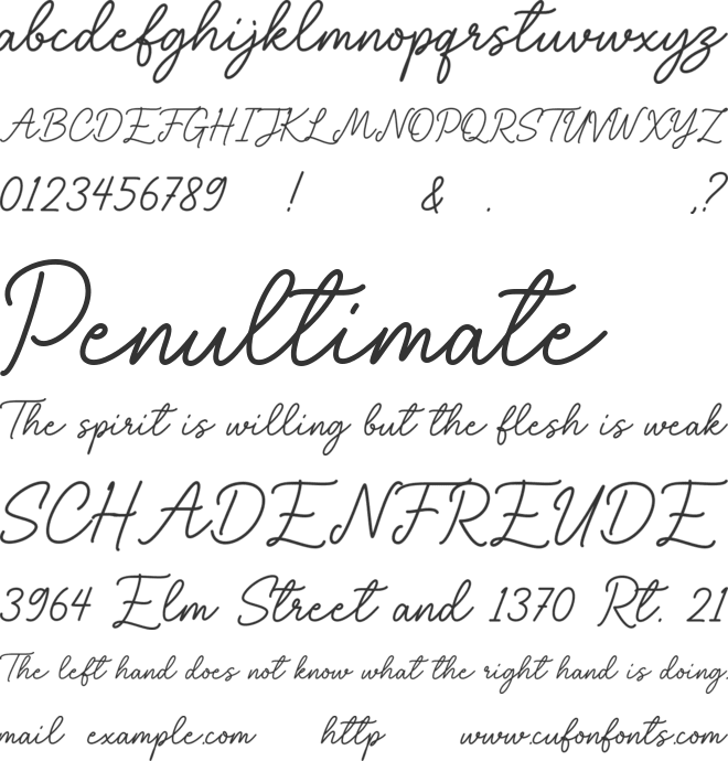 Dear Love font preview