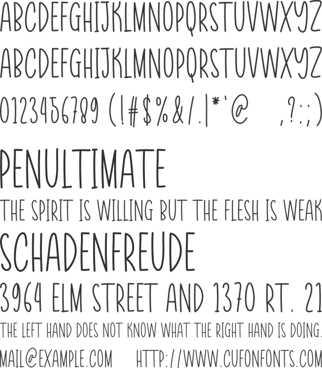 Simple And Minimalis font preview