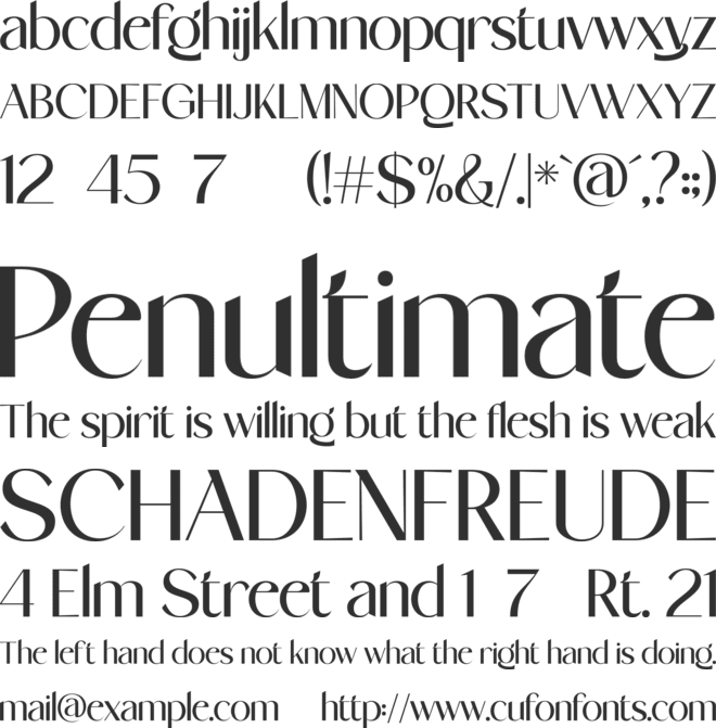 Stanger font preview