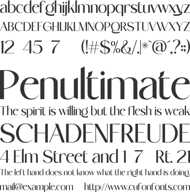 Stanger font preview