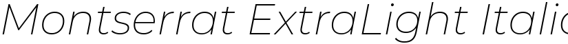 Montserrat ExtraLight Italic font