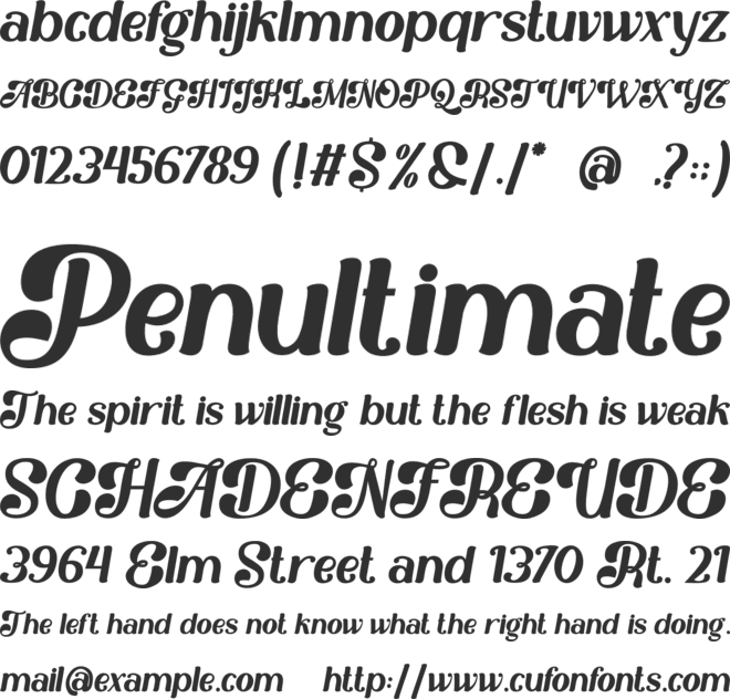 Glareous font preview