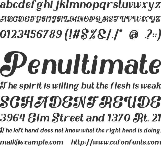 Glareous font preview