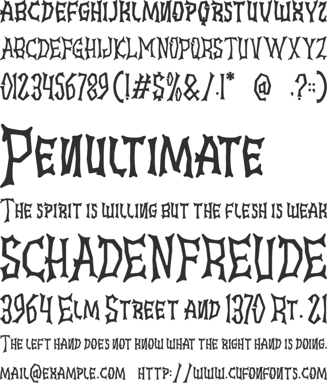 Ghostly Guffaws font preview