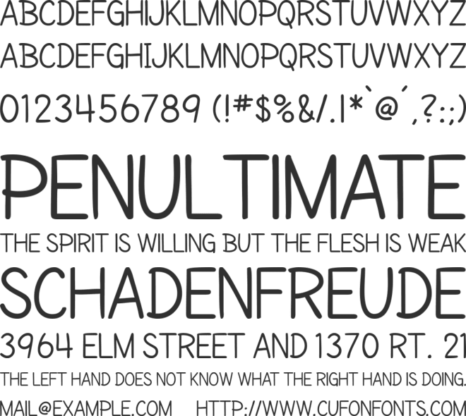 Cartoonist Hand font preview