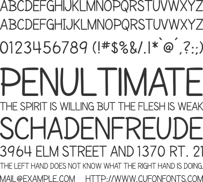 Cartoonist Hand font preview