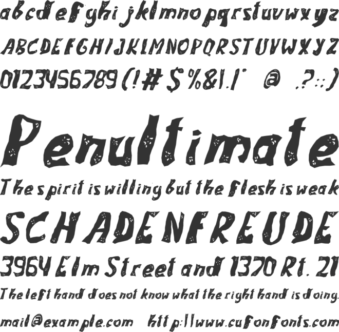 Chumba Wamba font preview