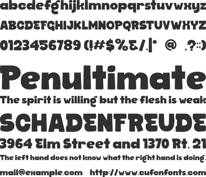 Bark Type font preview