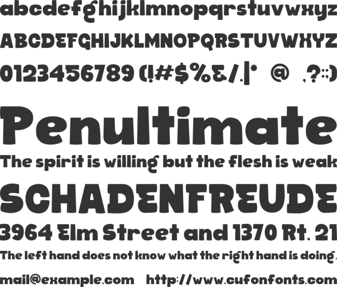 Bark Type font preview