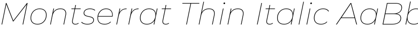 Montserrat Thin Italic font