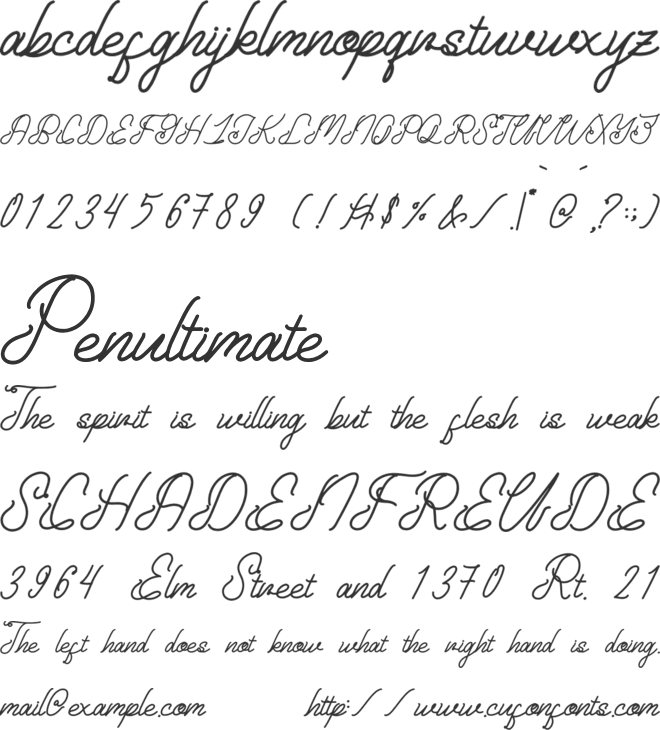 Arcadiny font preview