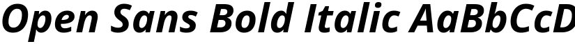 Open Sans Bold Italic font