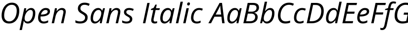 Open Sans Italic font