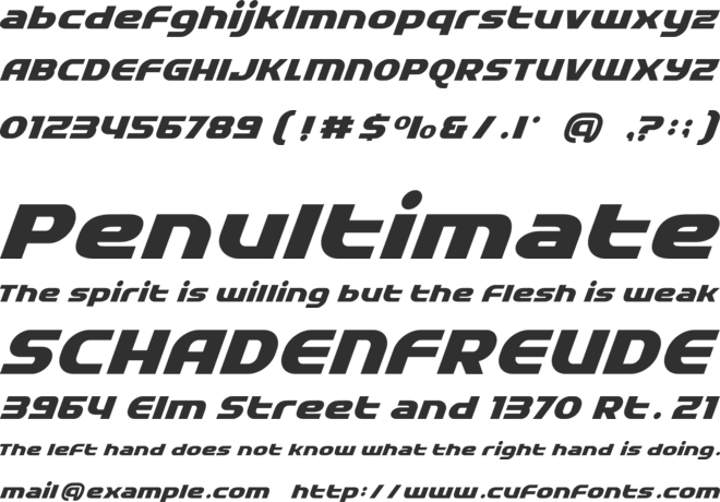 Rapido Racers font preview