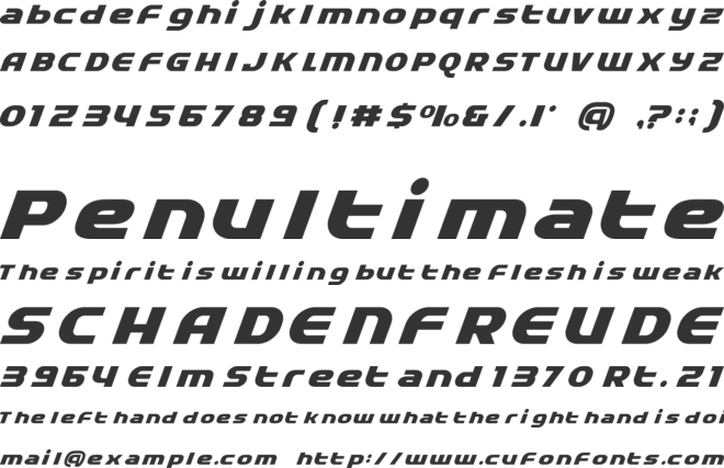 Rapido Racers font preview