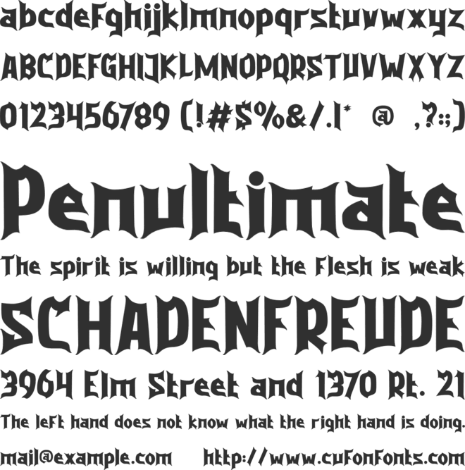 Purgatorie font preview